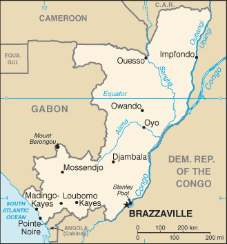 Map of Congo (Brazzaville)