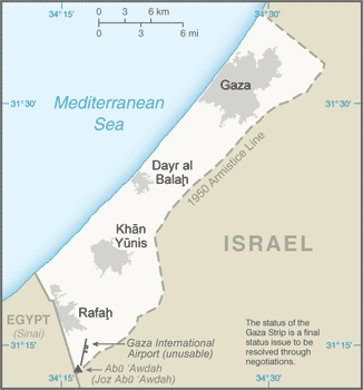 Map of Gaza, Gaza Strip
