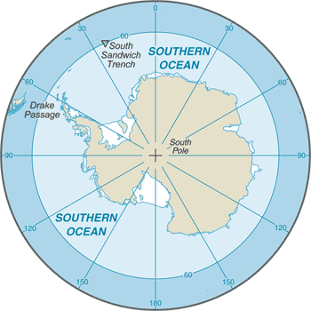 Map of Southern Ocean