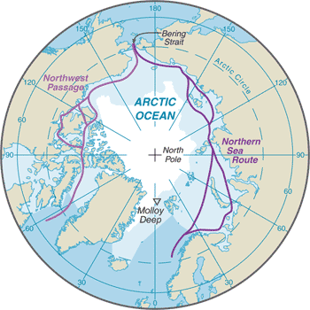Map of Arctic Ocean