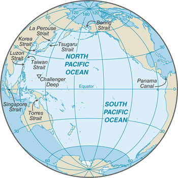 Map of Pacific Ocean